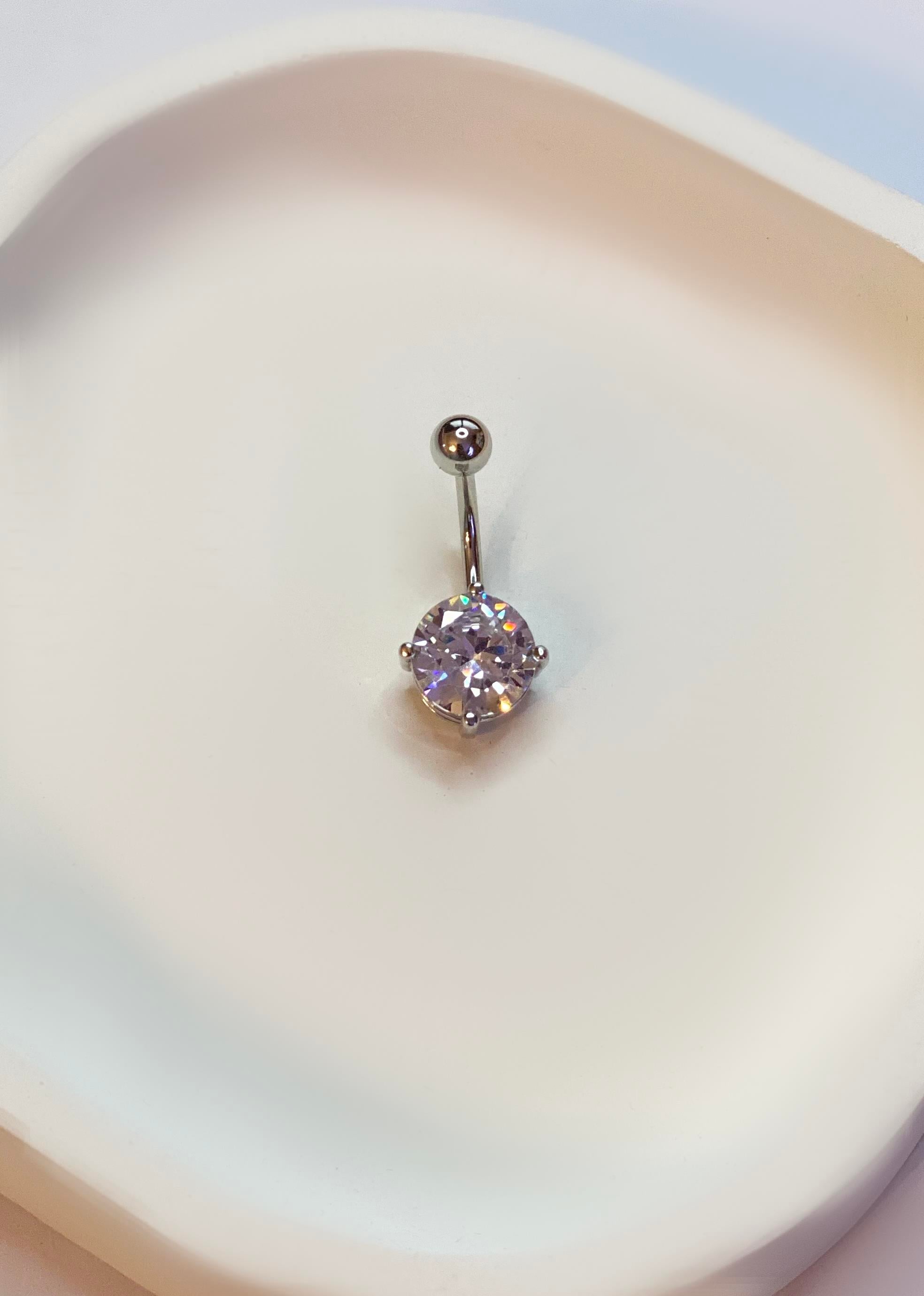 Kadın Tek Taş Model Çelik Piercing
