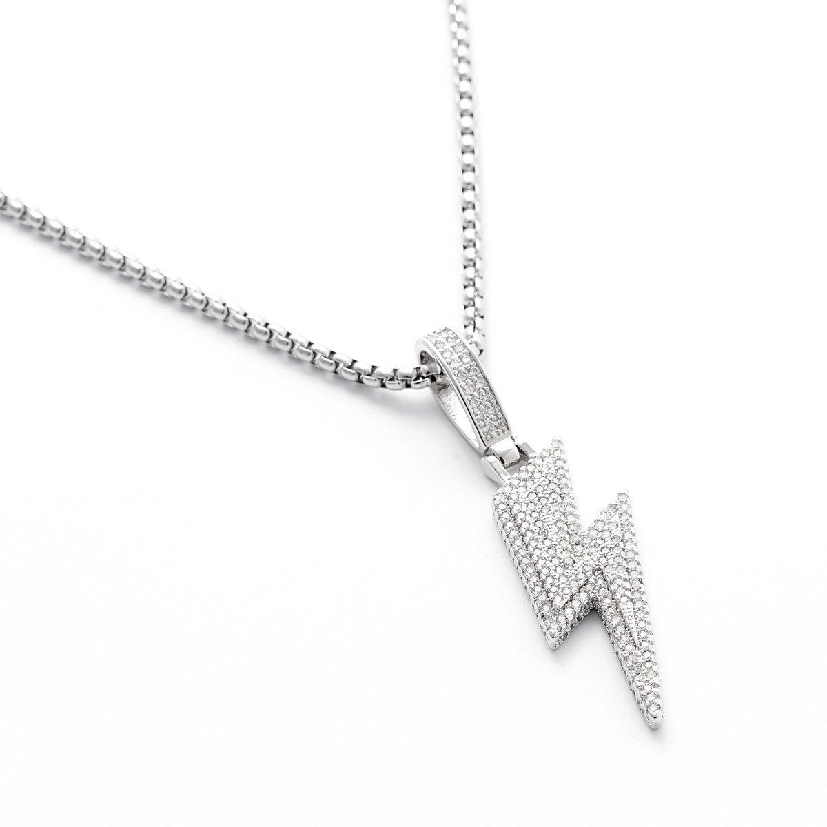 Unisex Çelik Swarovski Taş Detay Kolye