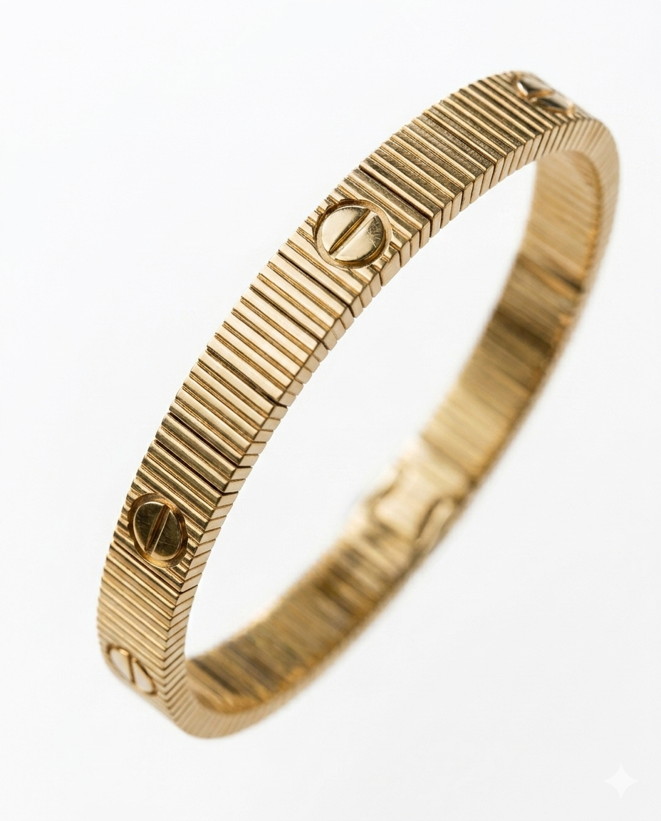 Unisex Limitsiz Aşk Detay Çelik Bileklik Gold