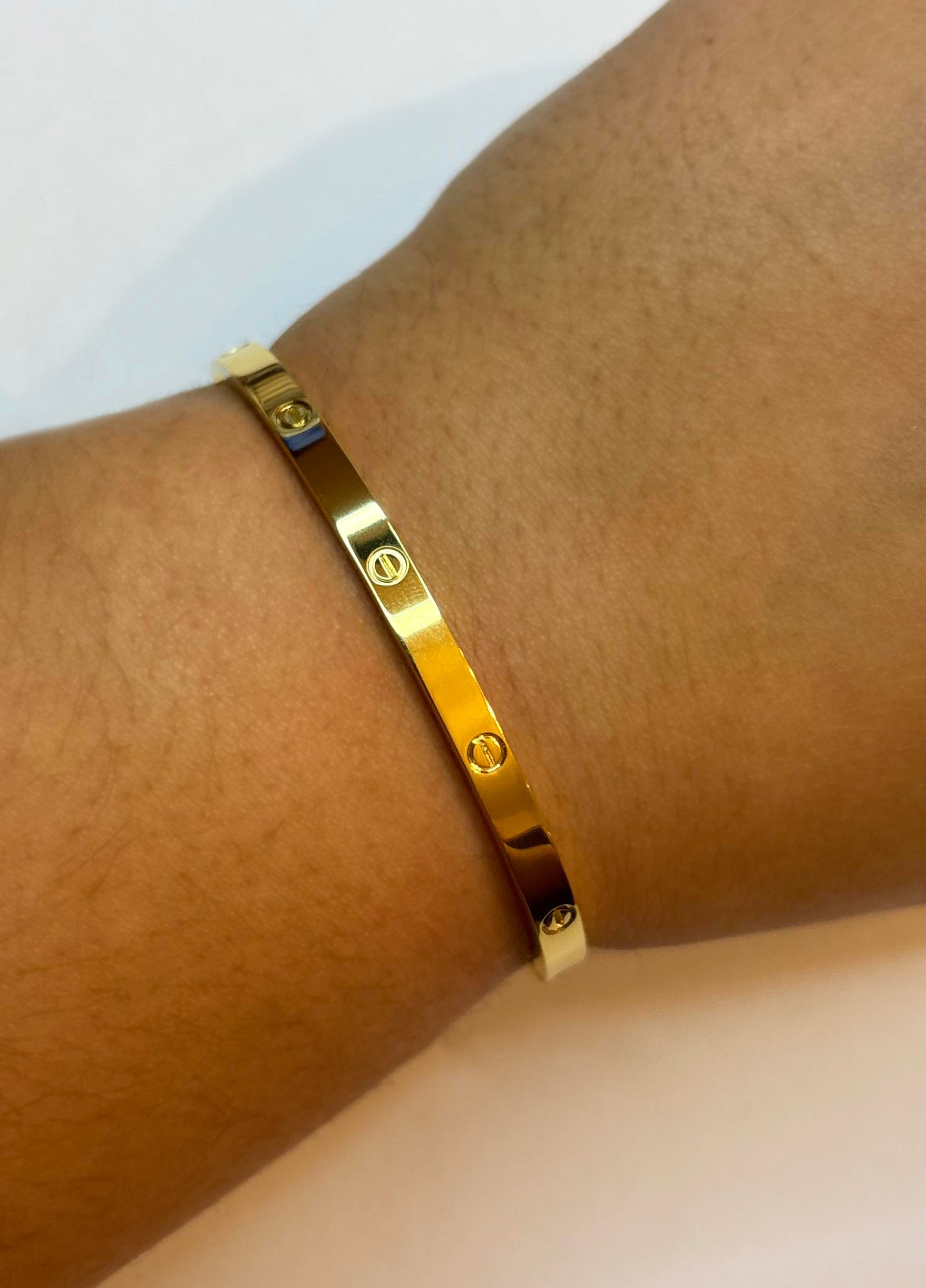Unisex Şans Model Gold Renk Çelik Bilezik