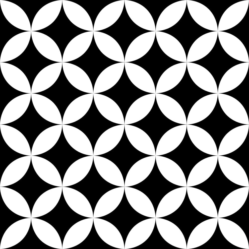  VitrA 15x15 Retromix Siyah Beyaz Daire Negatif Small Mat