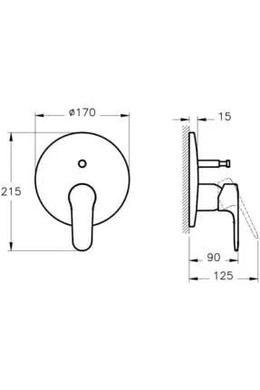 Artema Root Round Ankastre Banyo Bataryası Krom A42727