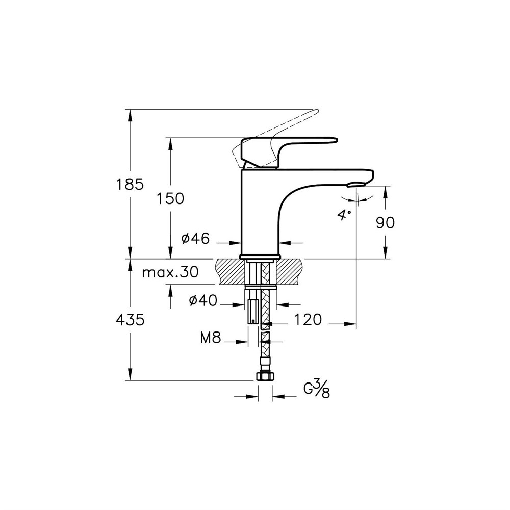 Artema Root Round Lavabo Bataryası Krom A42705