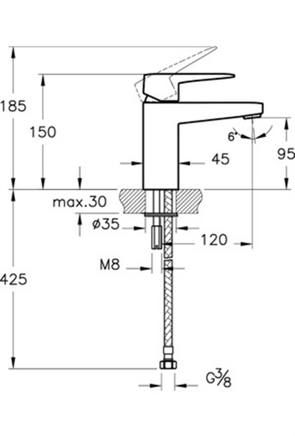 Artema Root Sqaure Lavabo Bataryası Bakır A4273226