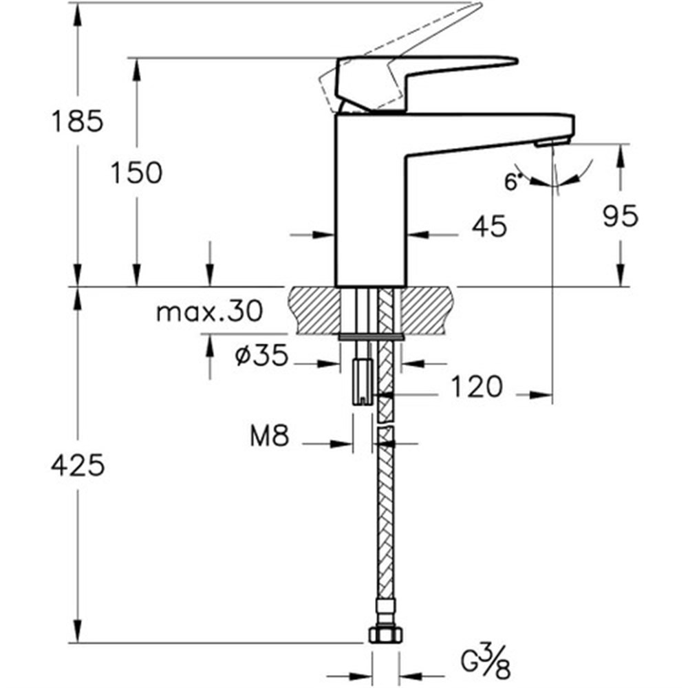 Artema Root Sqaure Lavabo Bataryası Krom A42732