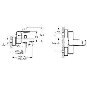 Artema Root Square Banyo Bataryası  Krom A42737