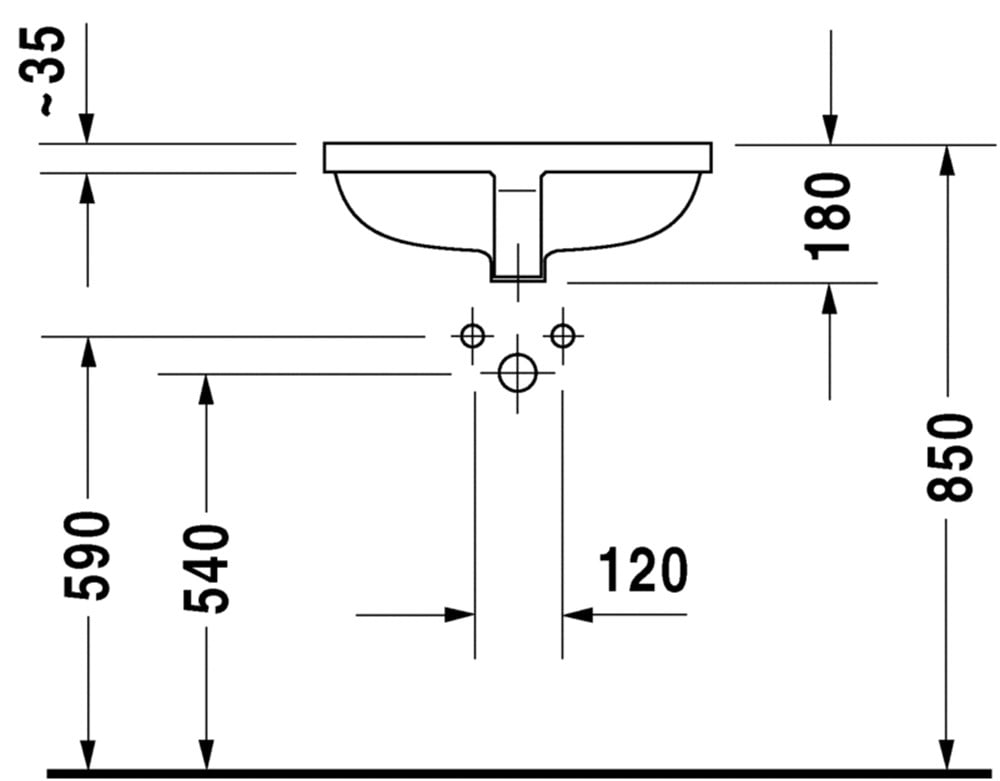 Duravit Starck 3 Tezgah Altı Lavabo 49 cm 0305490000