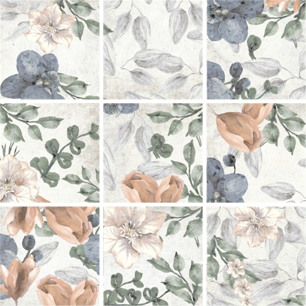 Ege Seramik 20x20 Robinia Flower Dekor Parlak