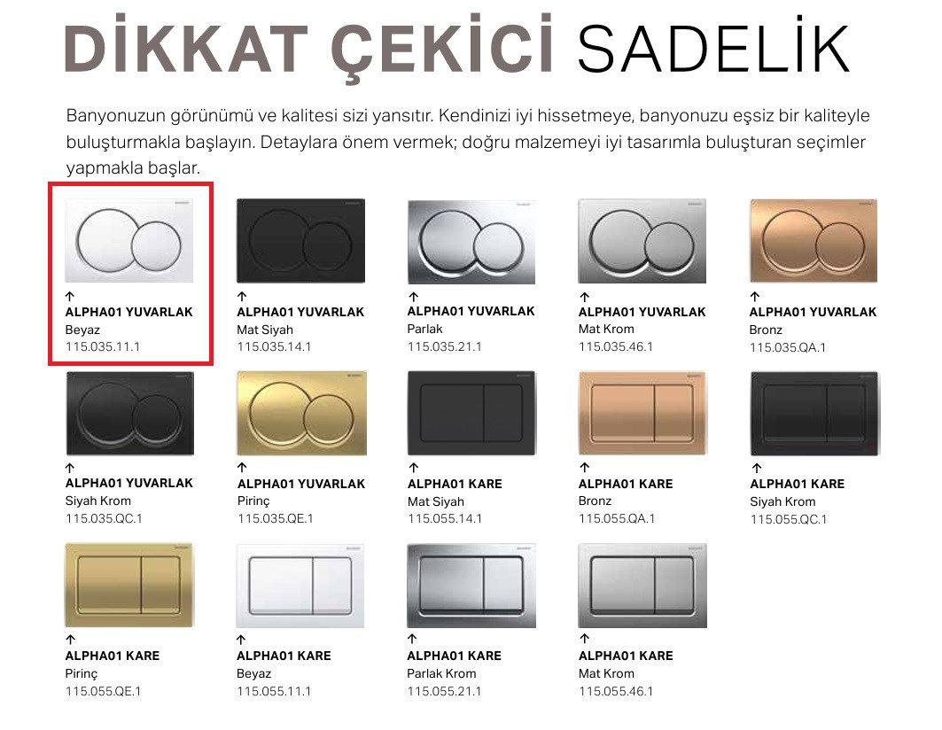 Geberit Alpha01 Yuvarlak, Beyaz 115.035.11.1