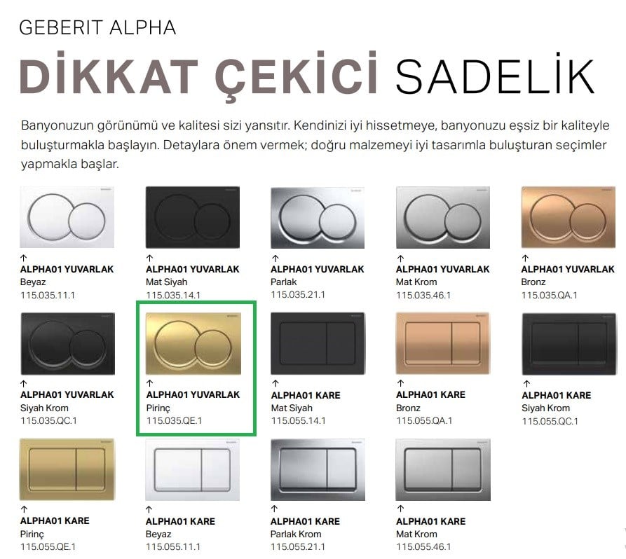 Geberit Alpha01 Yuvarlak, Pirinç 115.035.QE.1