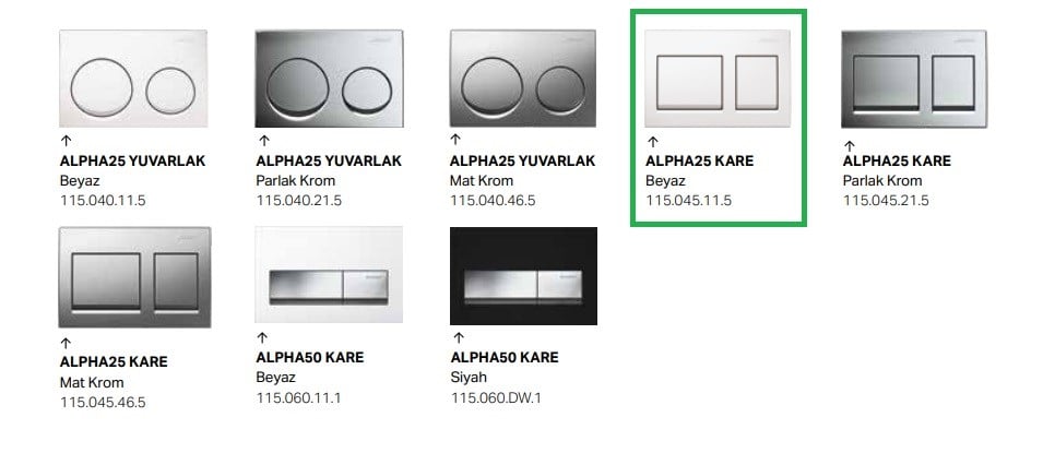 Geberit Alpha25 Kare, Beyaz 115.045.11.5