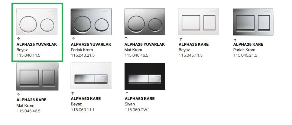 Geberit Alpha25 Yuvarlak, Beyaz 115.040.11.5