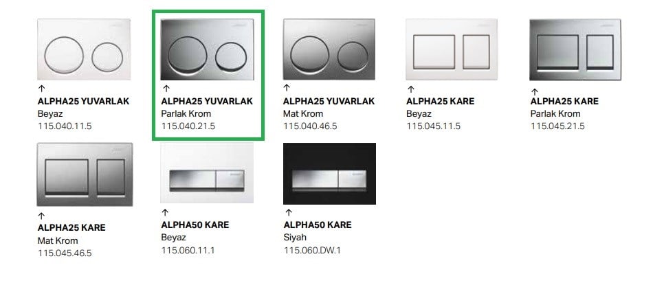 Geberit Alpha25 Yuvarlak, Parlak Krom 115.040.21.5