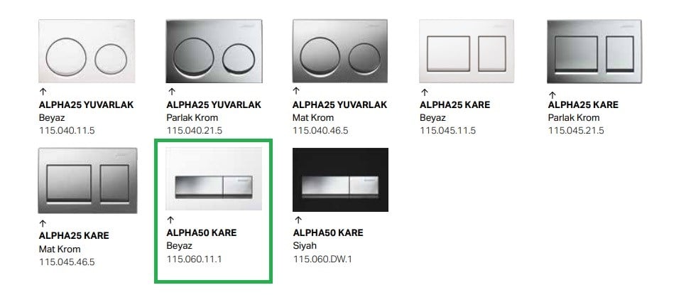 Geberit Alpha50 Kare, Beyaz 115.060.11.1