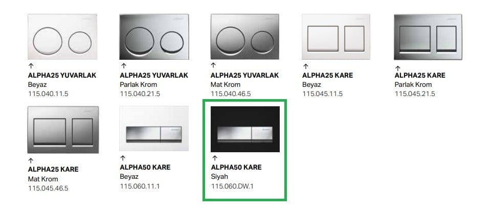Geberit Alpha50 Kare, Siyah 115.060.DW.1