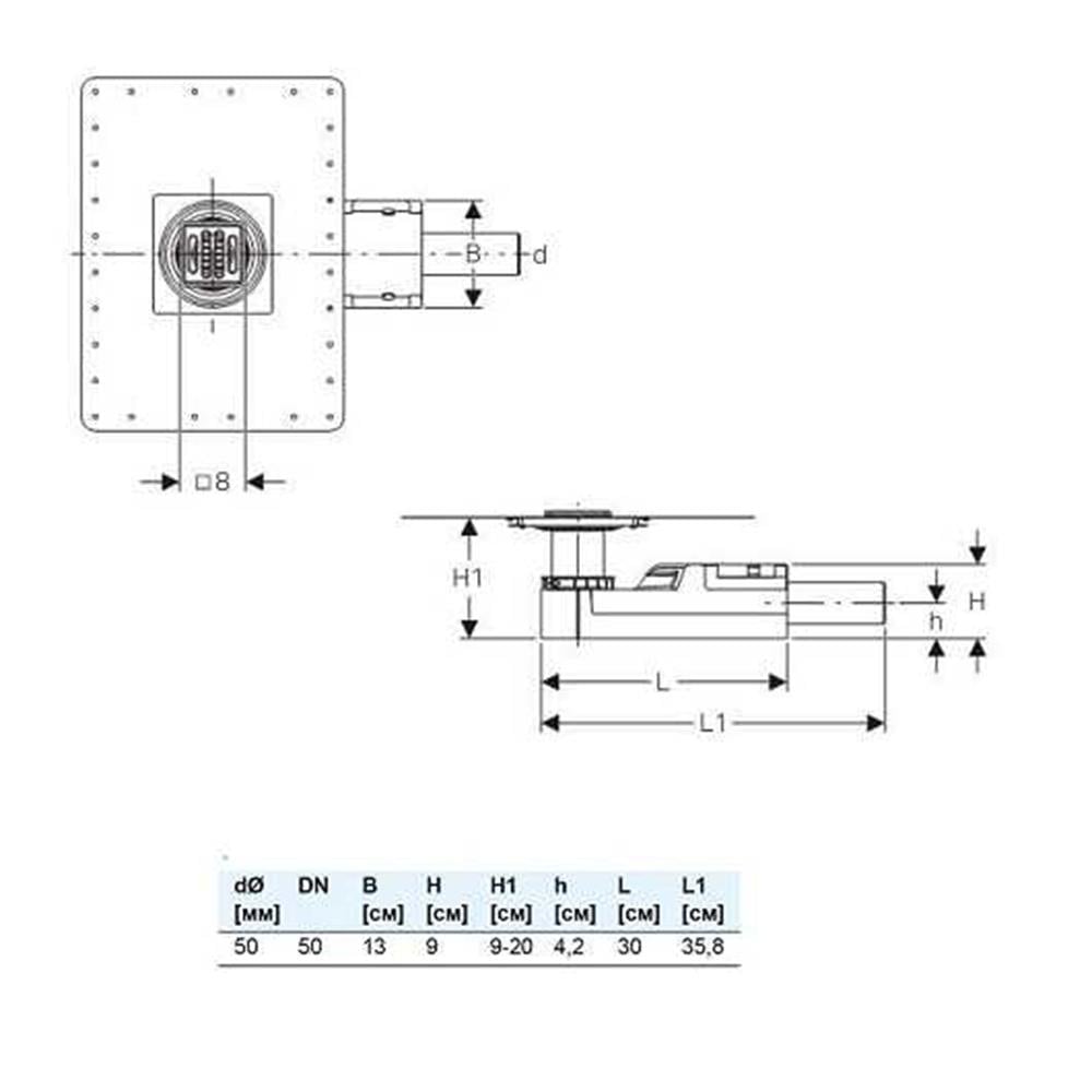 Geberit Yer Süzgeci Sifon Seti (Minimum 90 mm yükseklik) 154.050.00.1