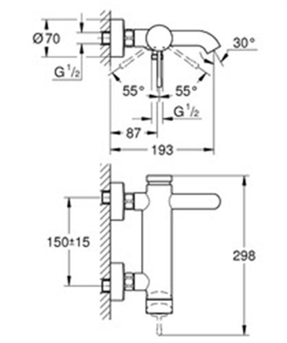 Grohe Essence Banyo Bataryası Krom 33624001