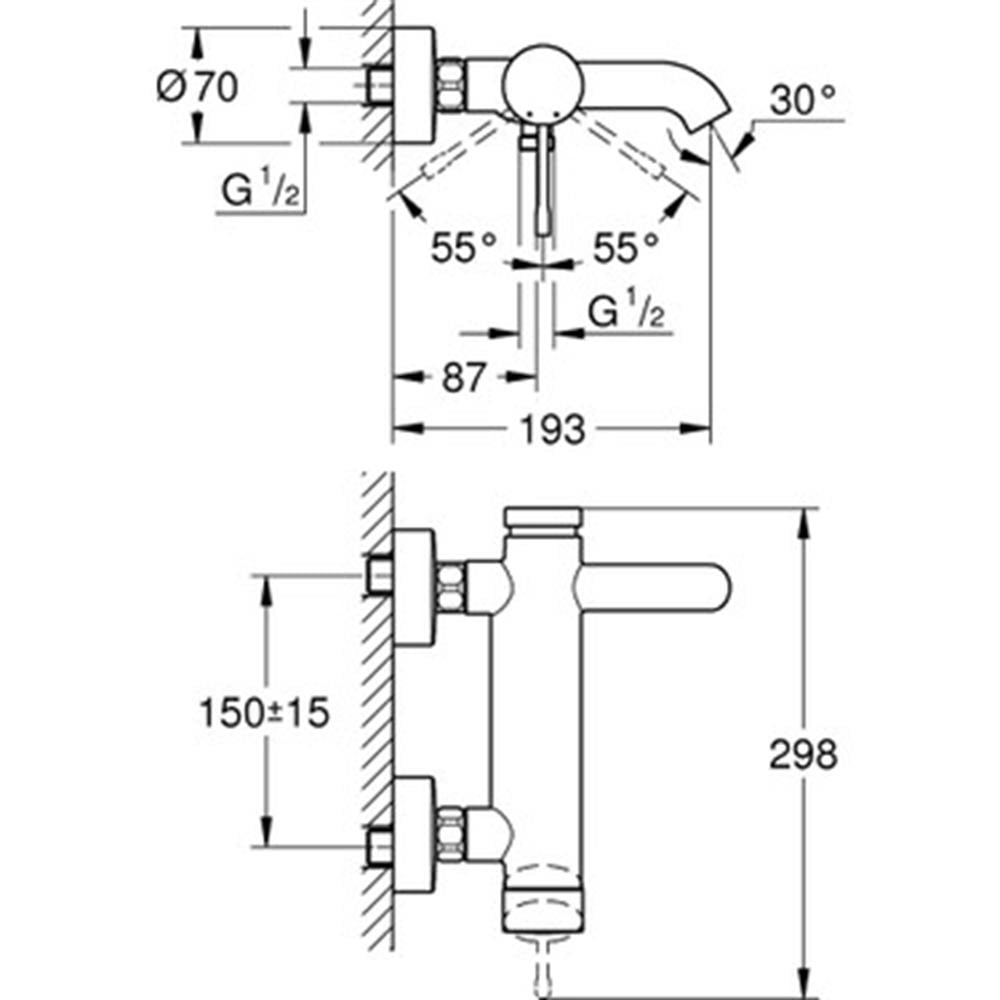 Grohe Essence Banyo Bataryası Sert Grafit 33624A01
