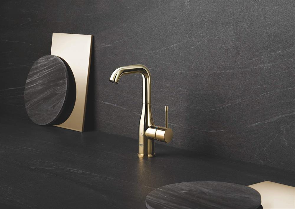 Grohe Essence New Yüksek Lavabo Bataryası Sifon Kumandalı Altın 32628GL1