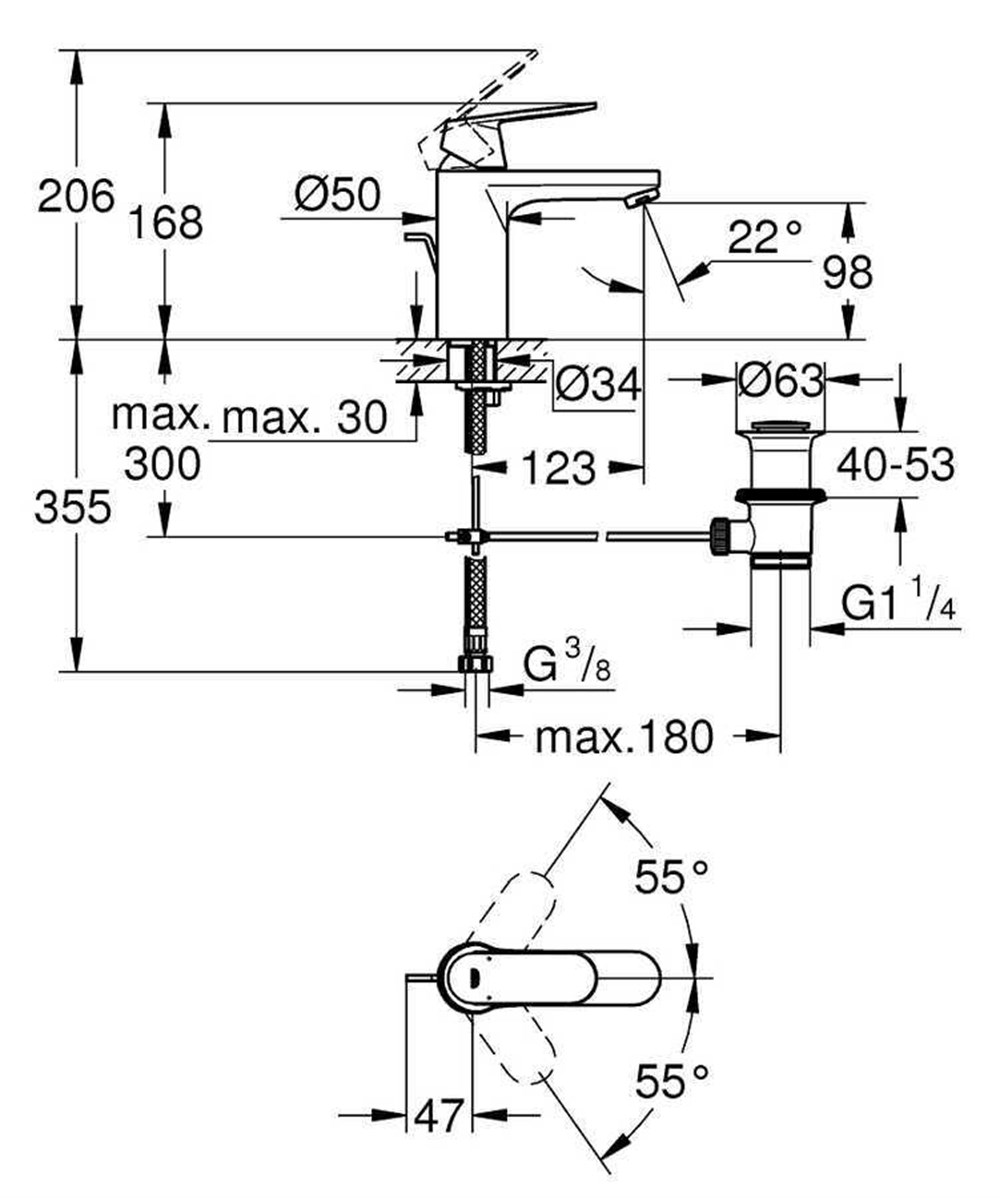 Grohe Eurocosmo Lavabo Bataryası Krom 23327000