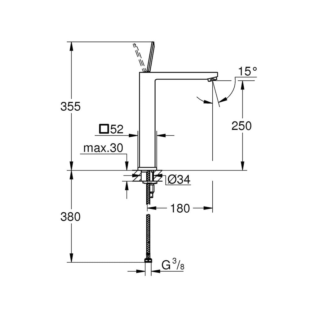 Grohe Eurocube Joy Tezgah Üstü Lavabo Bataryası Krom 23661000