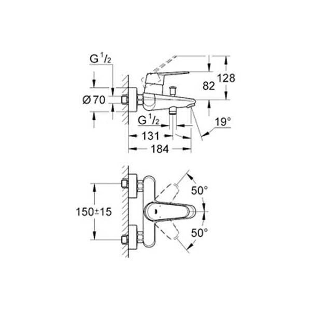 Grohe Eurodisc Cosmopolitan Banyo Bataryası Krom 33390002