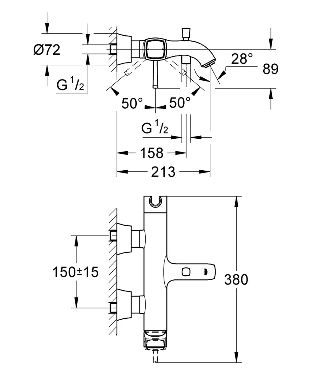 Grohe Grandera Banyo Bataryası Krom 23317000