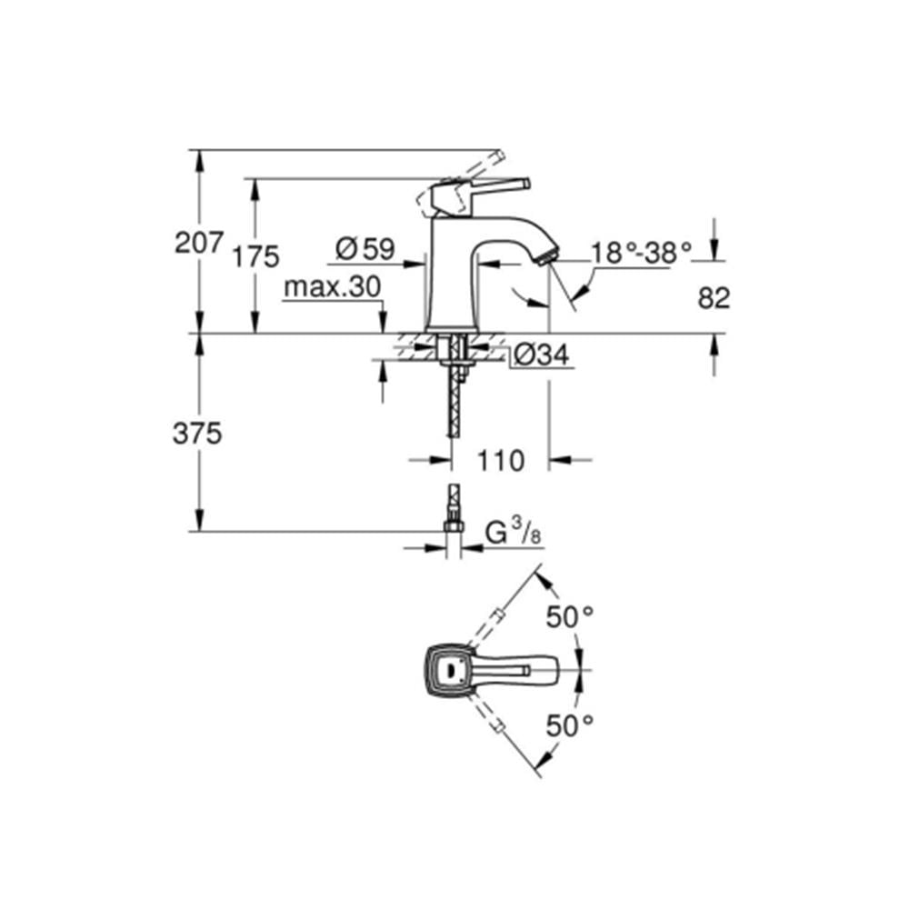 Grohe Grandera Lavabo Bataryası Krom Altın 23310IG0