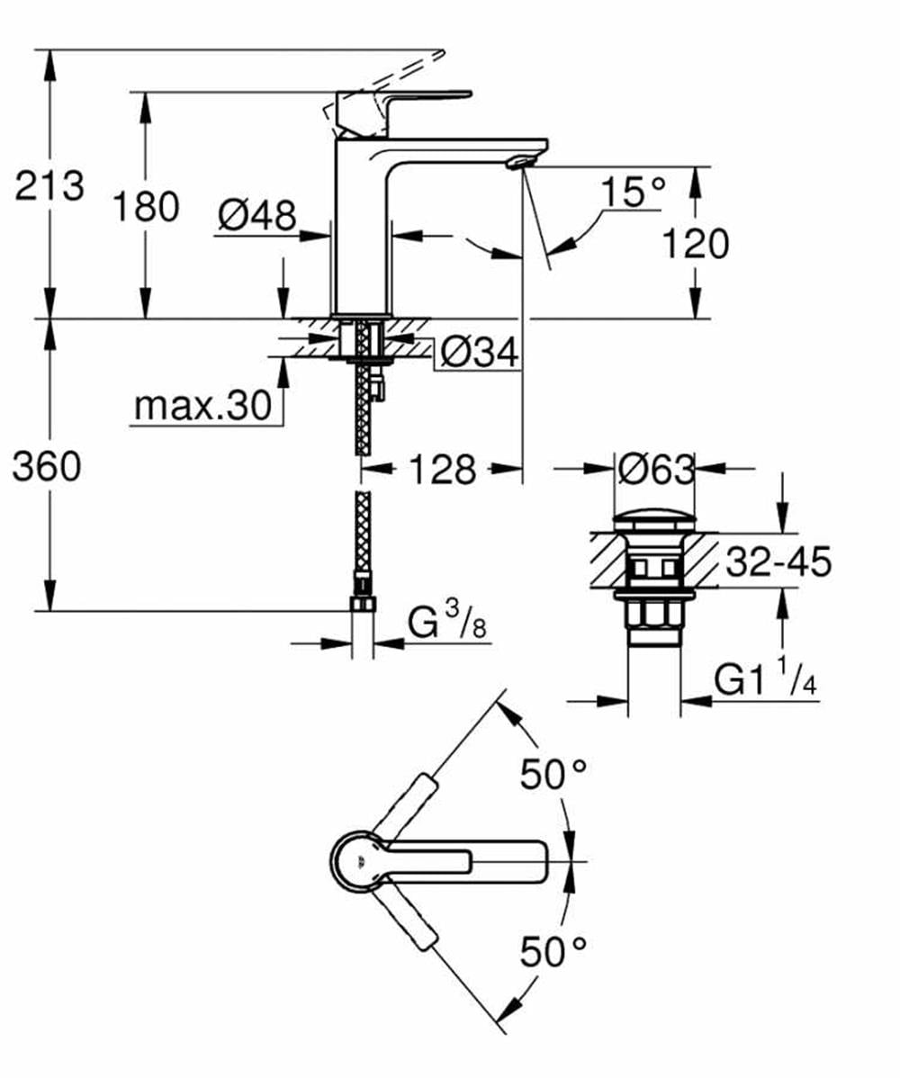 Grohe Lineare Lavabo Bataryası Krom 23106001