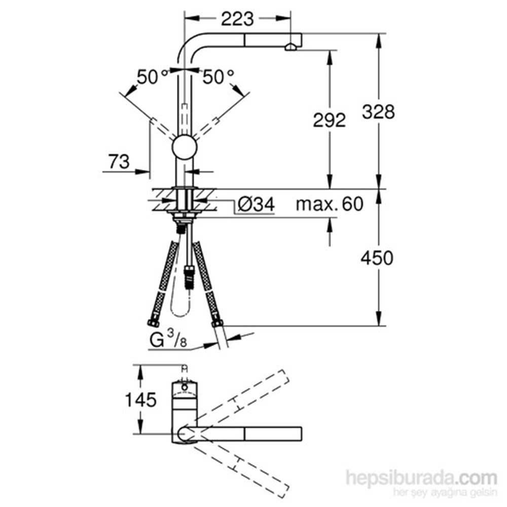 Grohe Minta Spriralli Eviye Bataryası 32168000