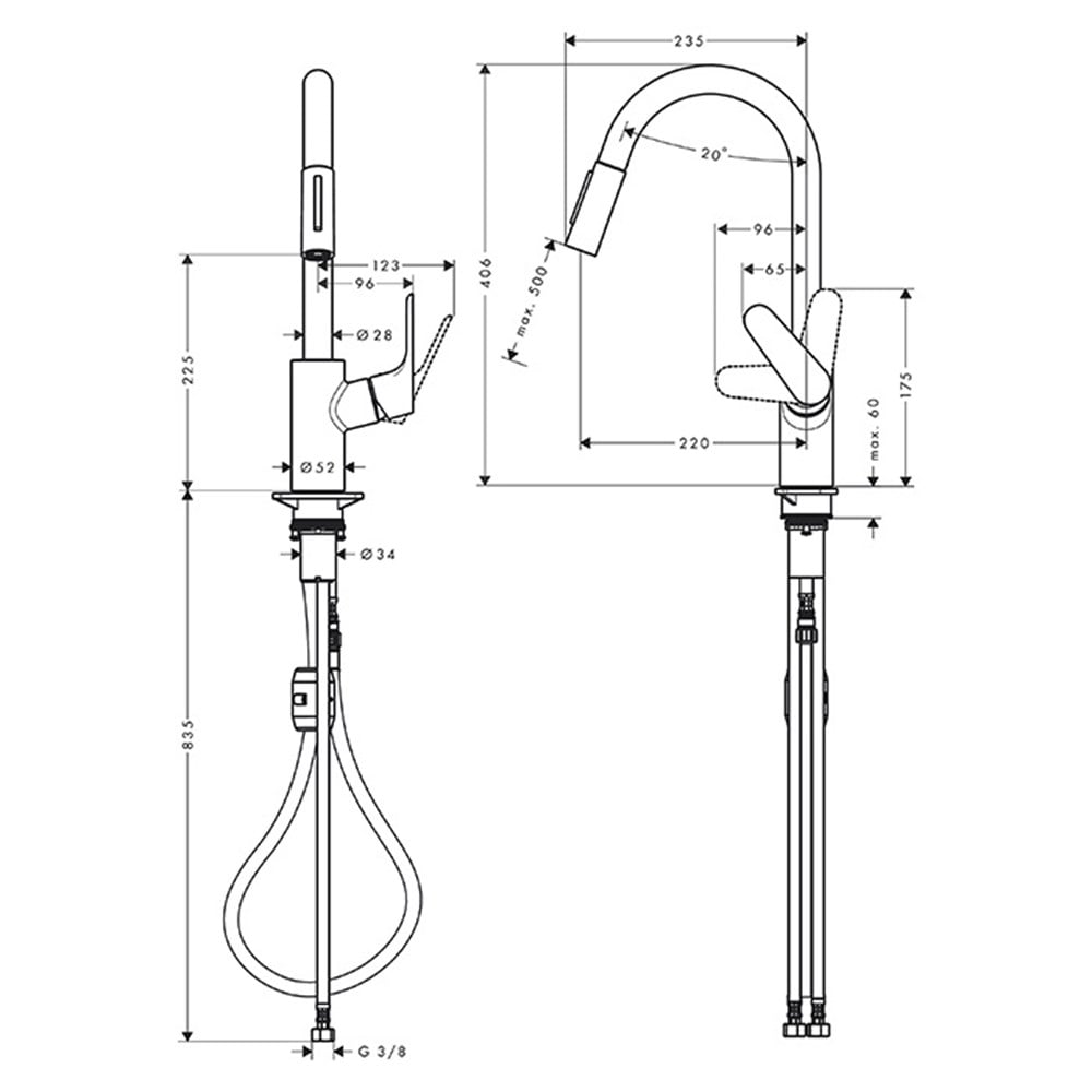 Hansgrohe Focus M41 Eviye Bataryası 31815000