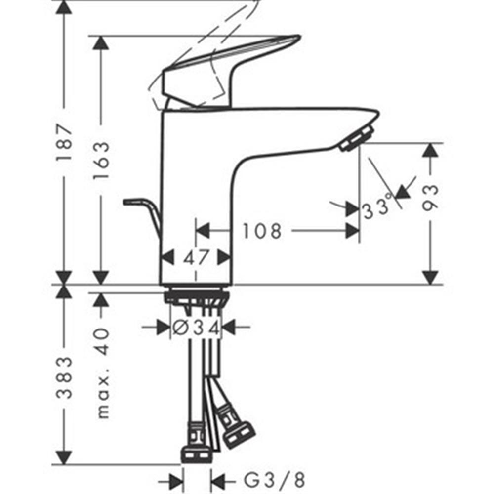 Hansgrohe Logis Lavabo Bataryası Krom 71100000