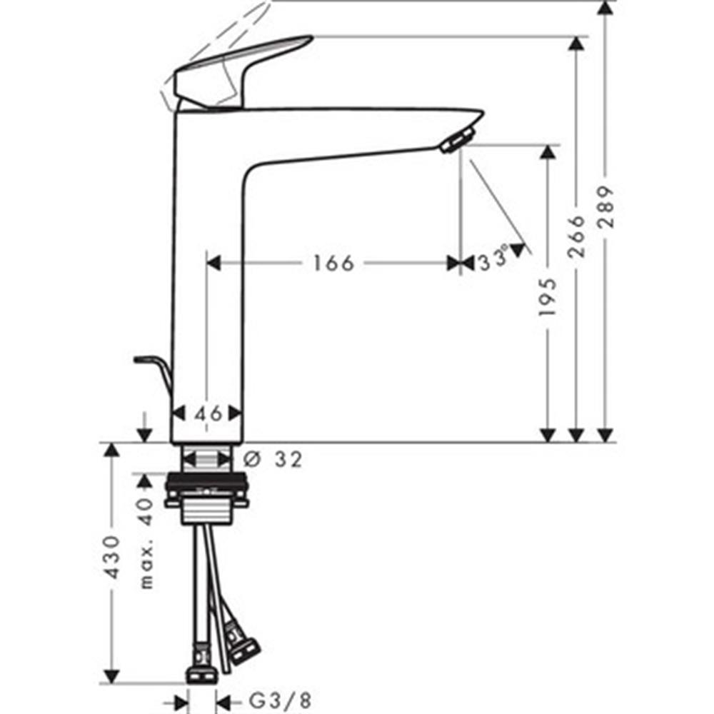 Hansgrohe Logis Yüksek Lavabo Bataryası Krom 71090000