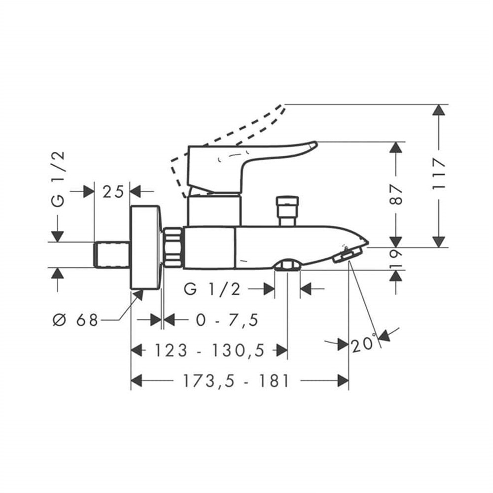 Hansgrohe Metris Banyo Bataryası 31480000