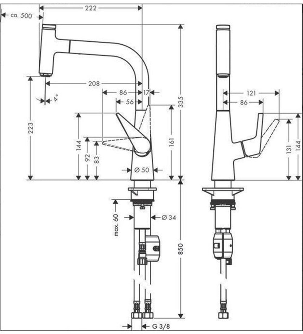 Hansgrohe Talis Select M51 Eviye Bataryası 72822000