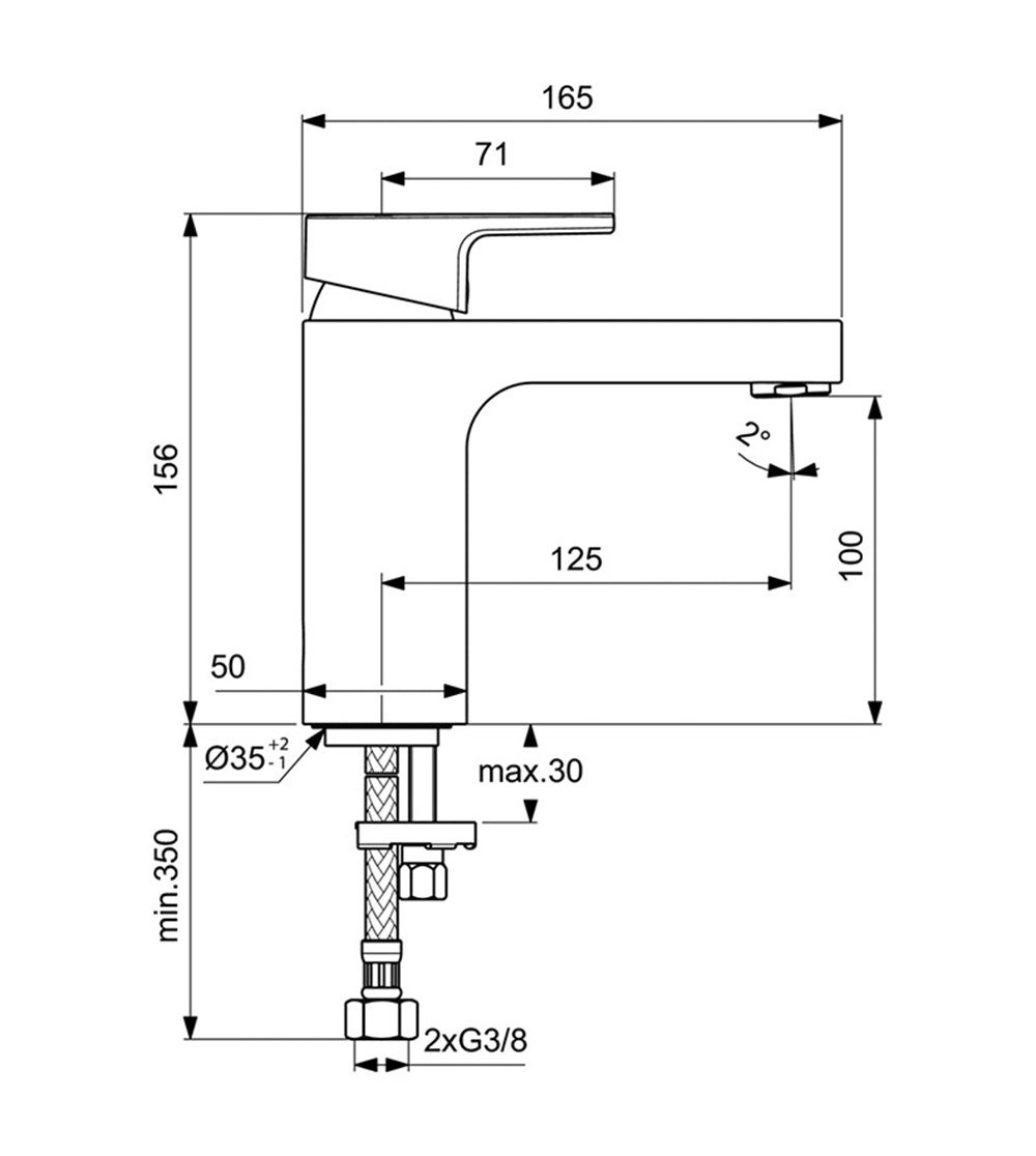 Ideal Standard Edge Lavabo Bataryası Krom A7105AA