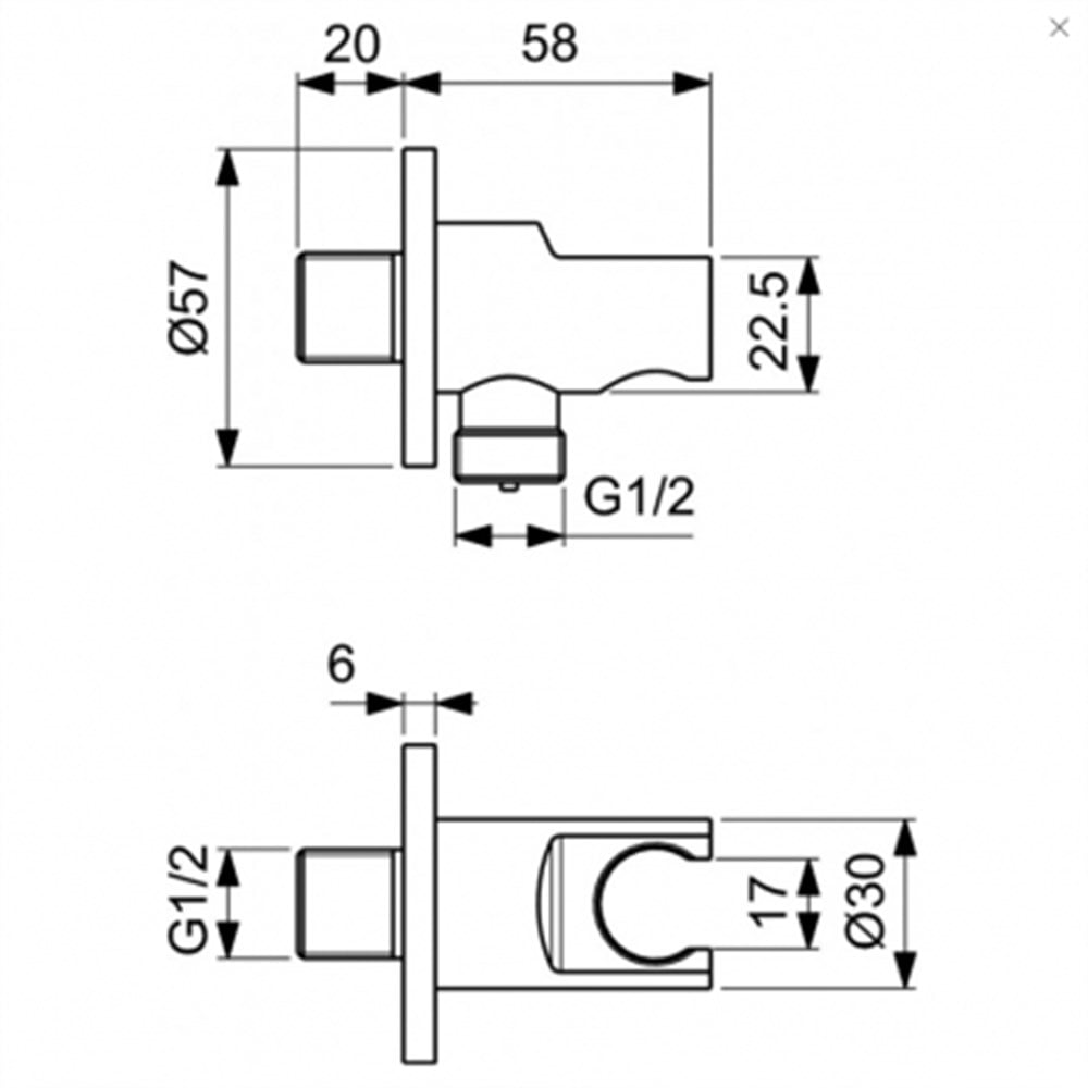 Ideal Standard IdealRain Ankastre El Duşu Askısı Mat Siyah BC807XG