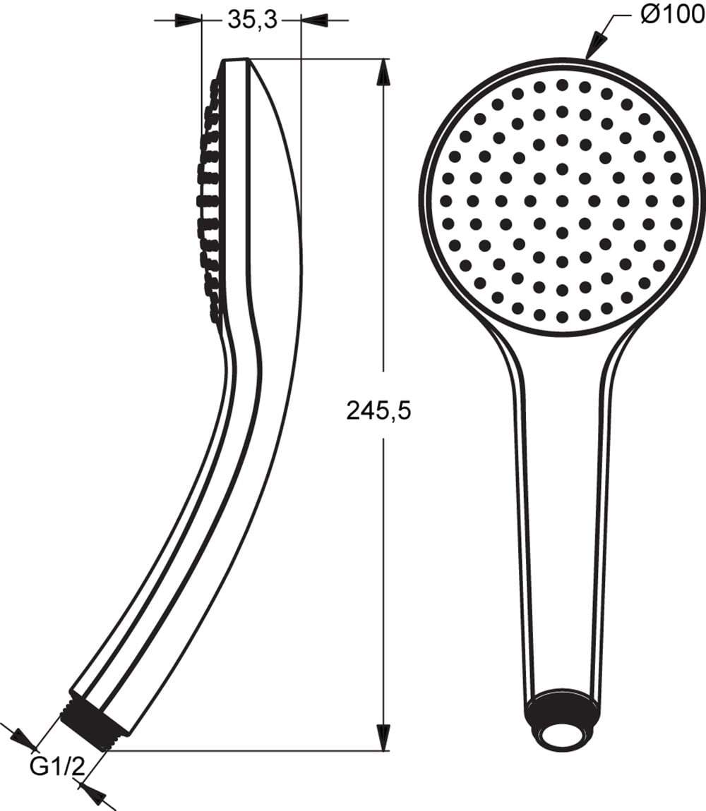 Ideal Standard IdealRain Soft El Duşu Mat Siyah 10 cm B9402XG