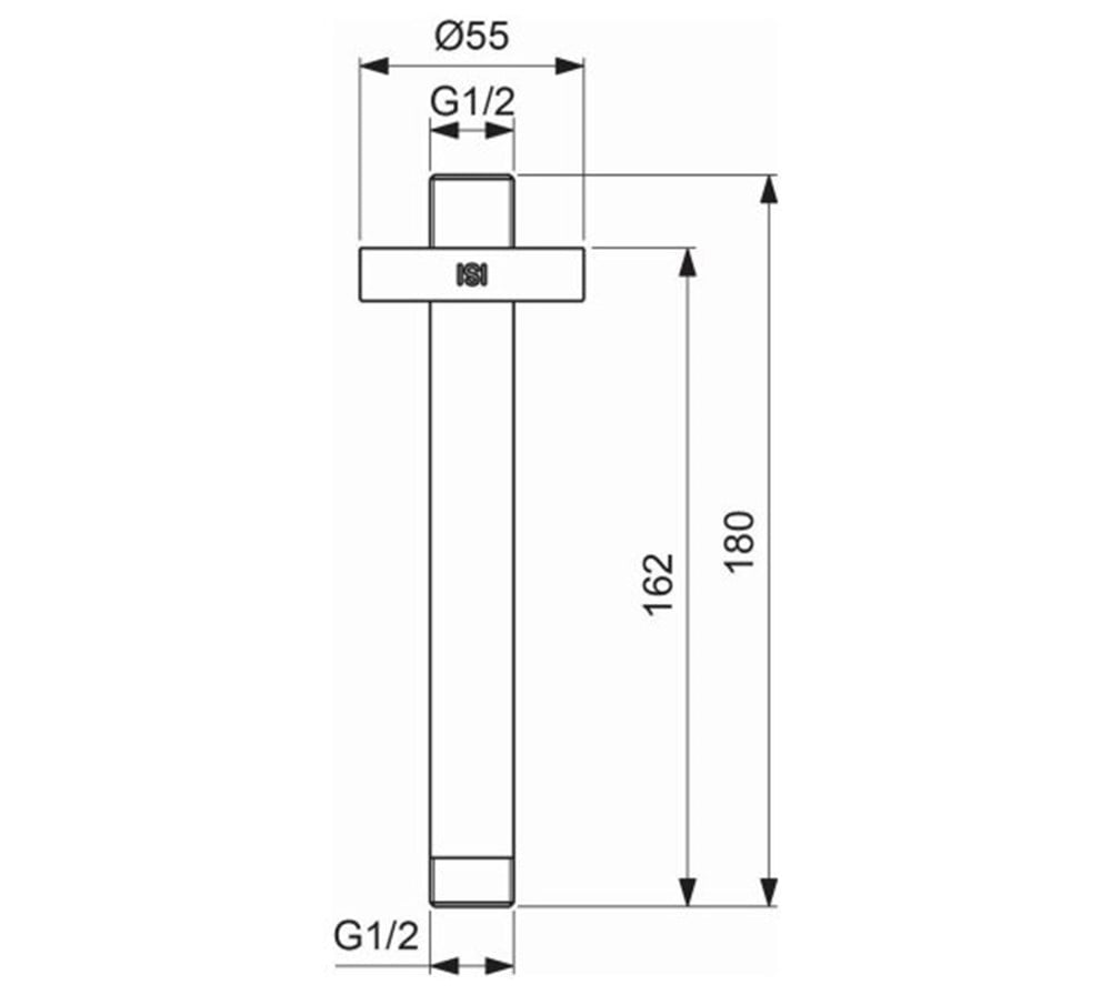 Ideal Standard IdealRain Tavandan Duş Dirseği 15 cm Mat Siyah B9446XG