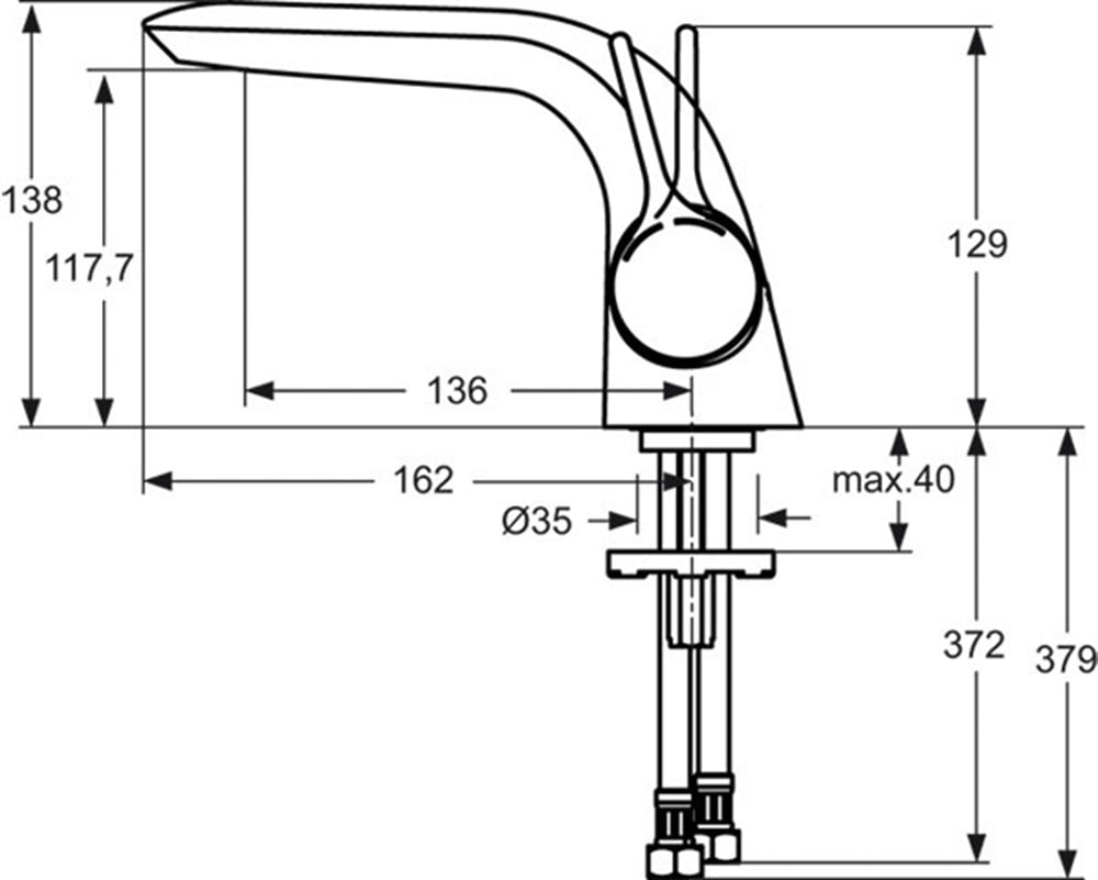 Ideal Standard Melange Lavabo Bataryası Krom A4287AA
