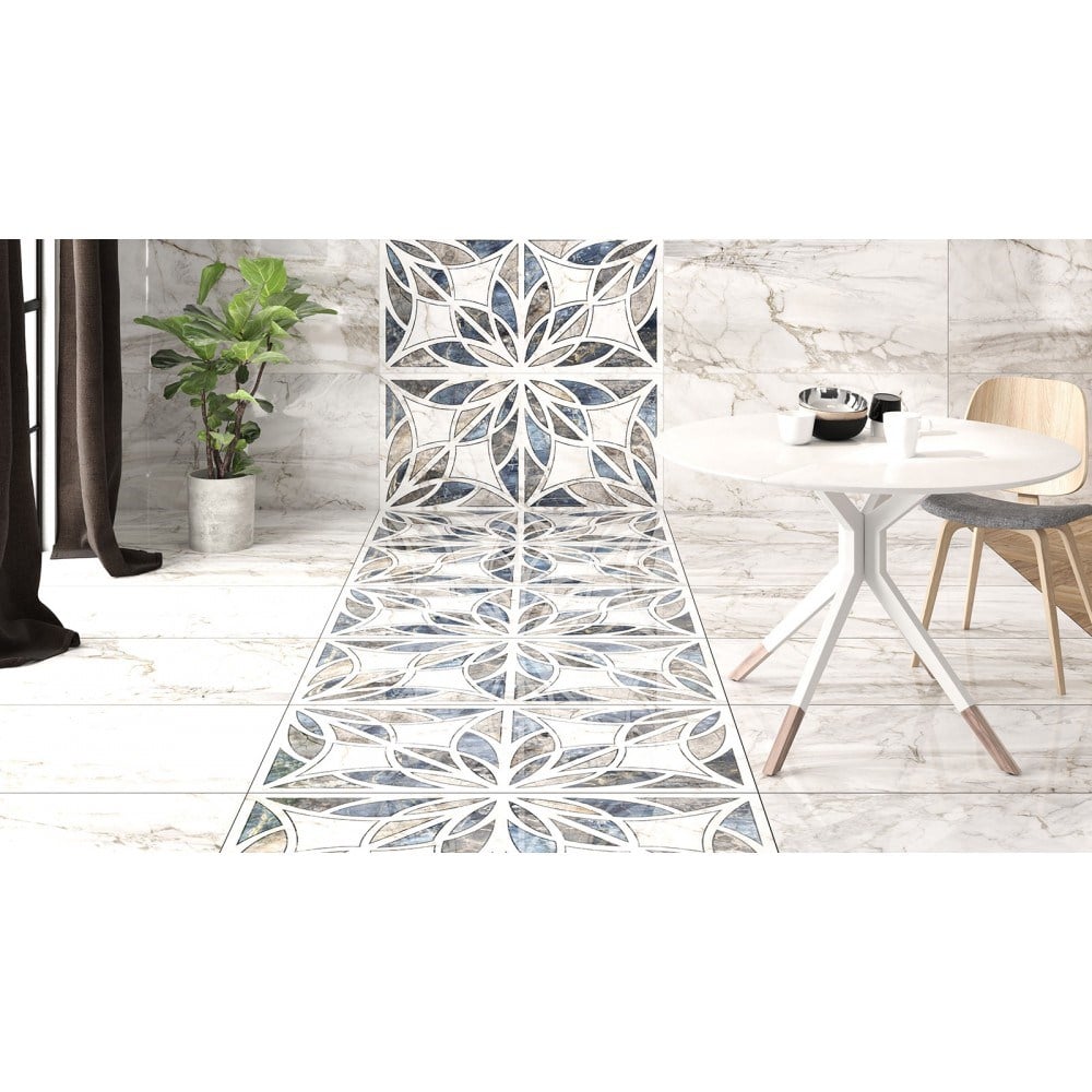 Qua 60x120 Floreale Dekor Yer ve Duvar Seramiği (1 kutu=1.44 m² fiyatı)