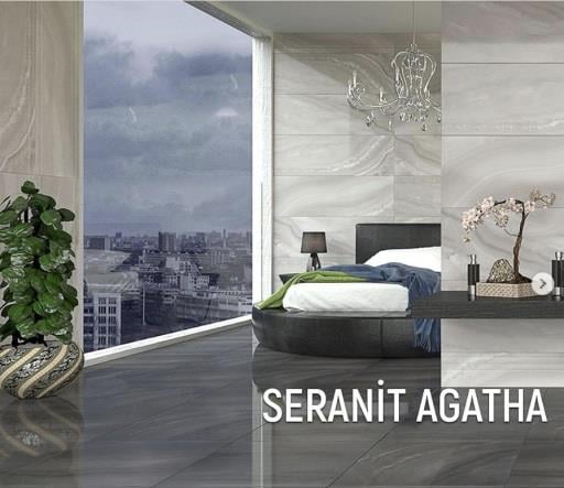 Seranit 40x120 Agatha Gri Fon Parlak Duvar Seramiği