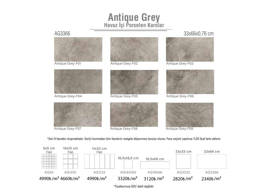 Serapool 33x66 Antique Grey Rec.