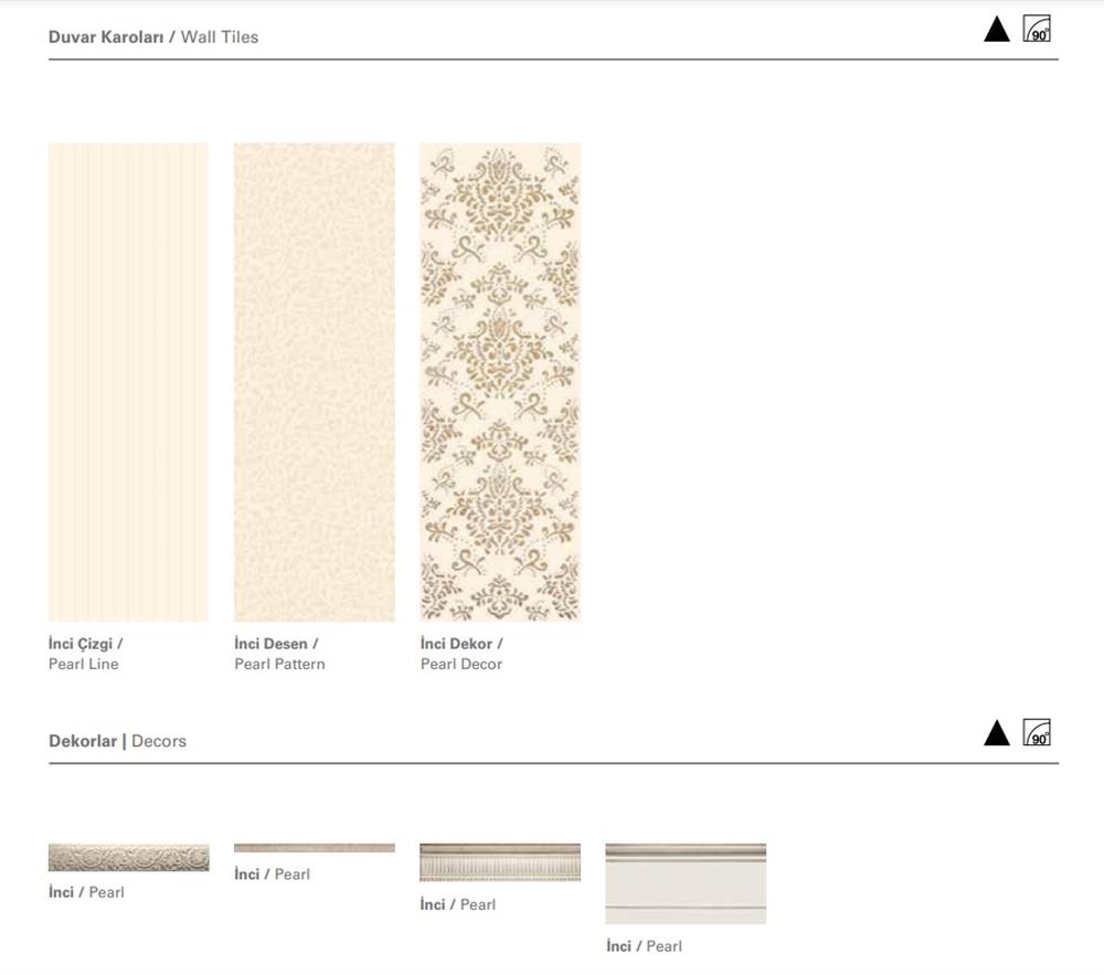 Villeroy & Boch 30X90 La Diva İnci Dekor Mat