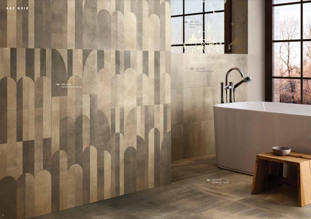 Villeroy & Boch 40x120 Arc Noir Vizon Dekor Mat Rec