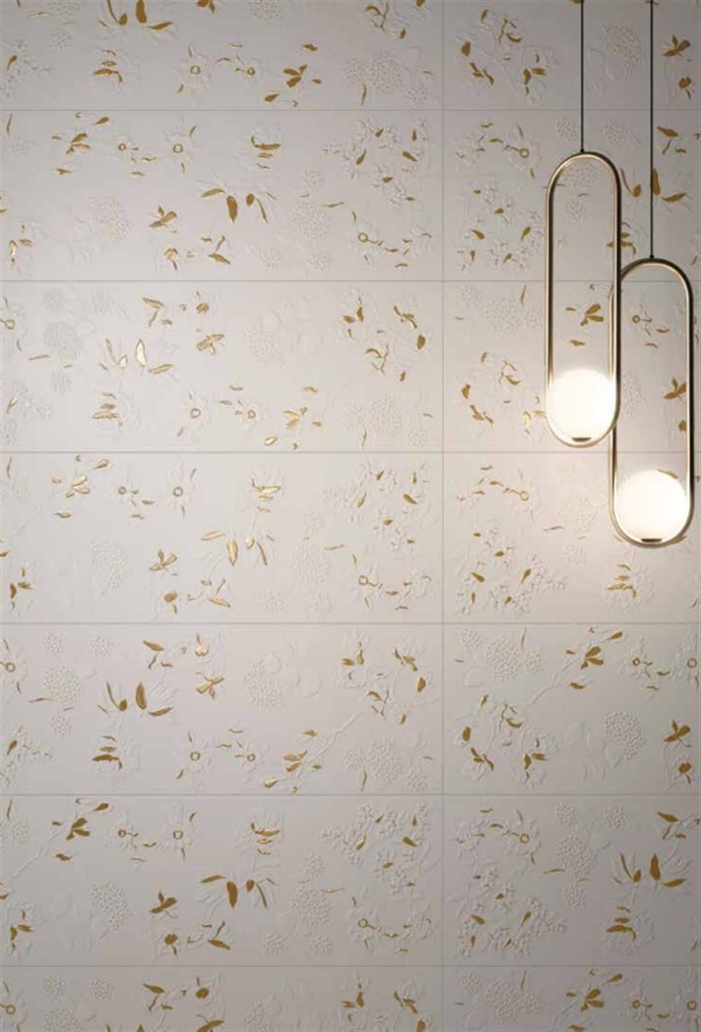 Villeroy & Boch 40x120 Jardin Beyaz Altın Dekor Mat Rec