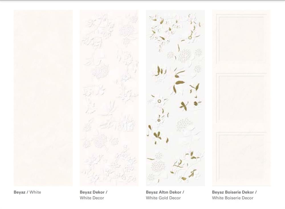 Villeroy & Boch 40x120 Jardin Beyaz Altın Dekor Mat Rec