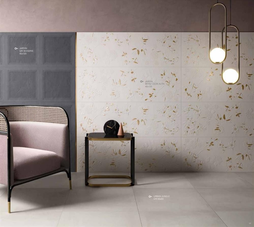 Villeroy & Boch 40x120 Jardin Beyaz Boiserie Dekor Mat Rec