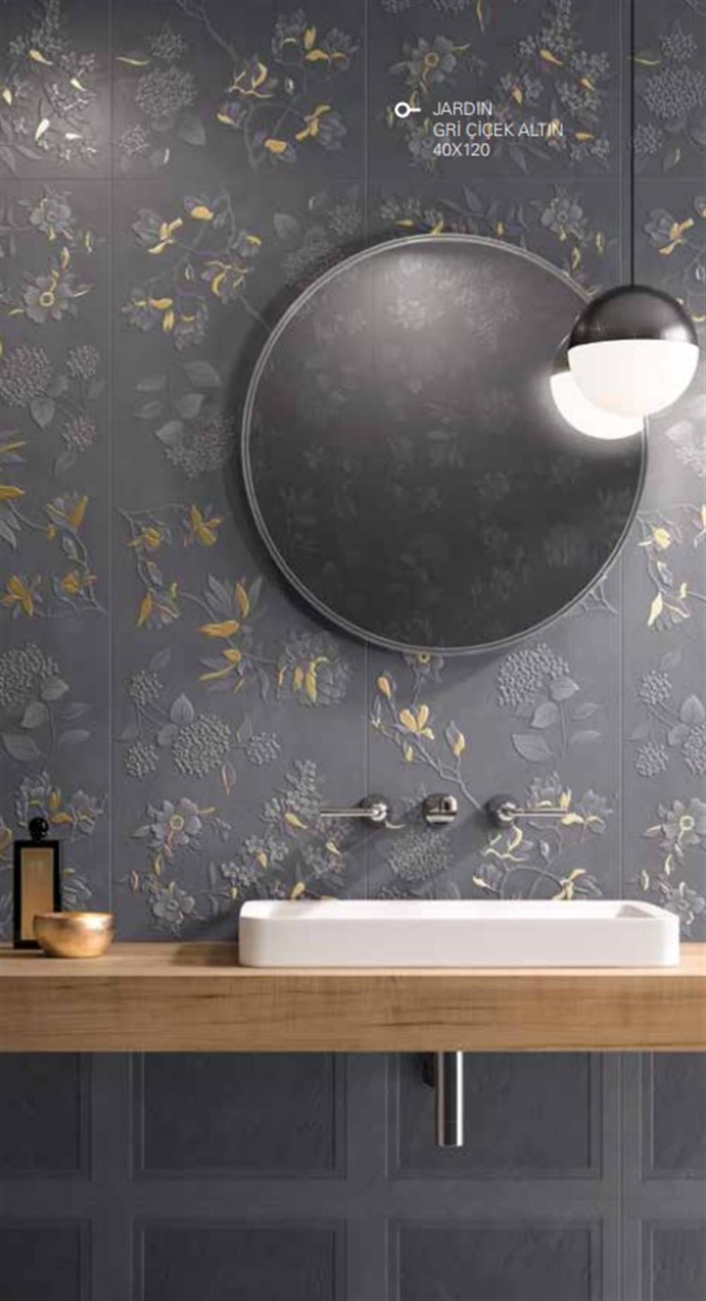 Villeroy & Boch 40x120 Jardin Gri Altın Dekor Mat Rec