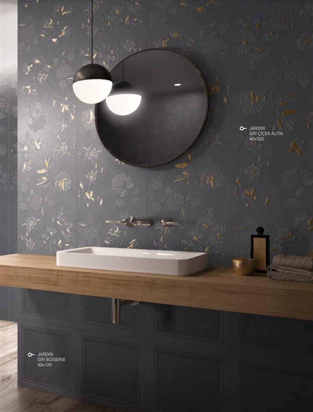 Villeroy & Boch 40x120 Jardin Gri Altın Dekor Mat Rec